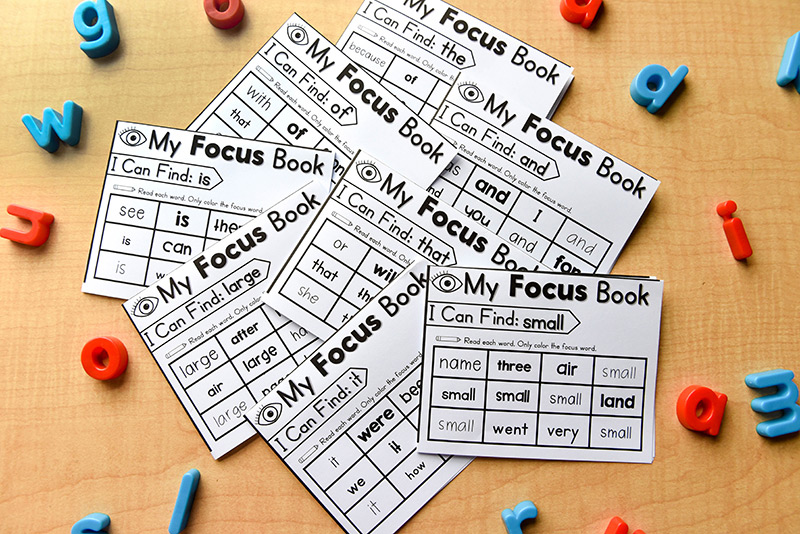 Sight word mini books