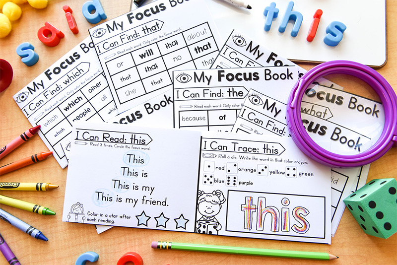 Multiple sight word activities to encourage mastery