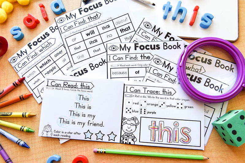 Sight word mini books