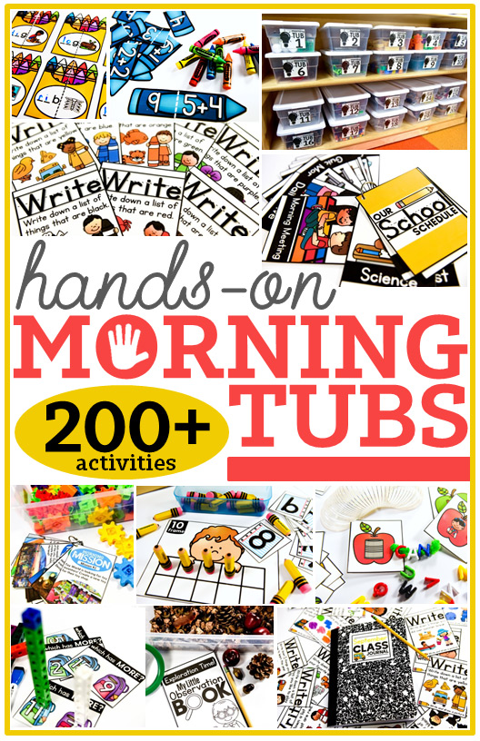 More than 200 hands-on morning tubs activities