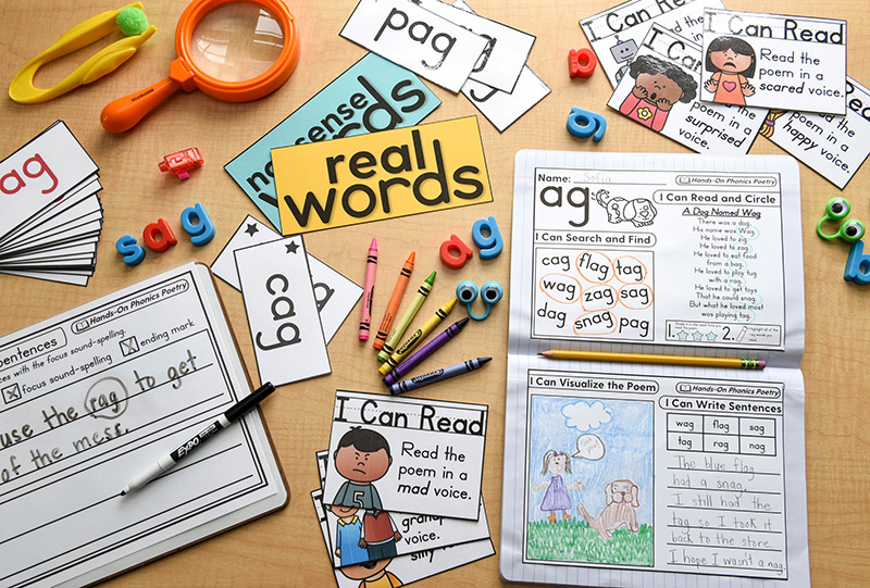 Various hands-on activities for phonics fluency