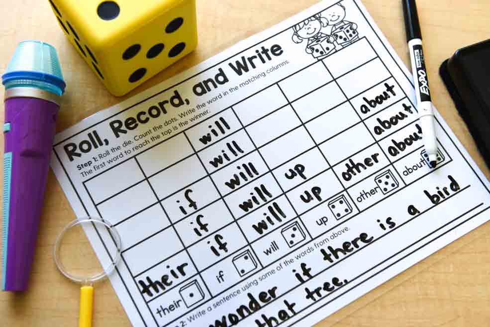 Learning materials: Roll, record, and write