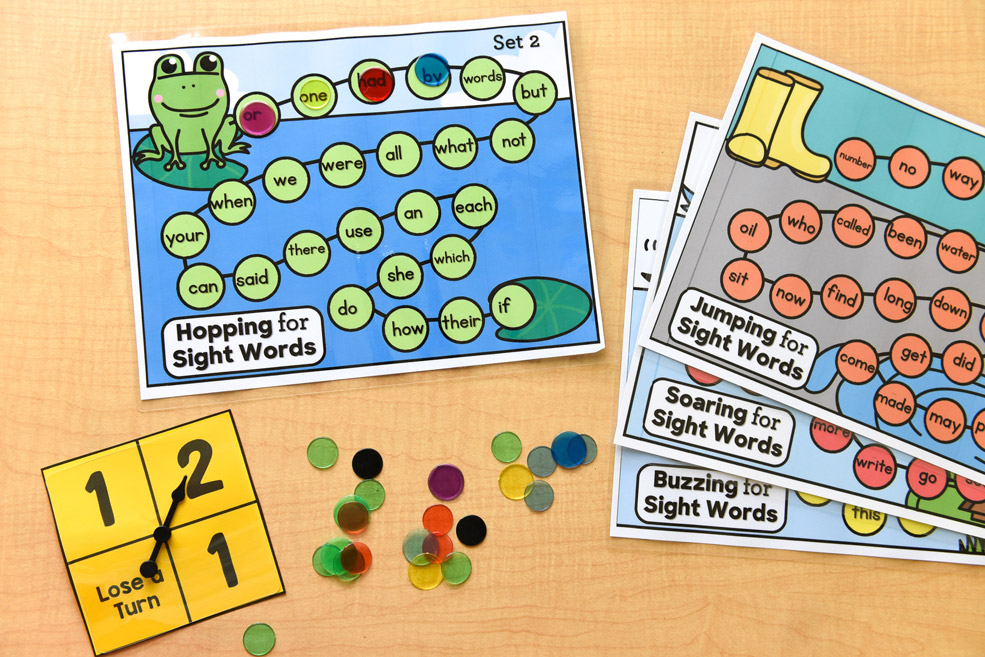 Sight word board games