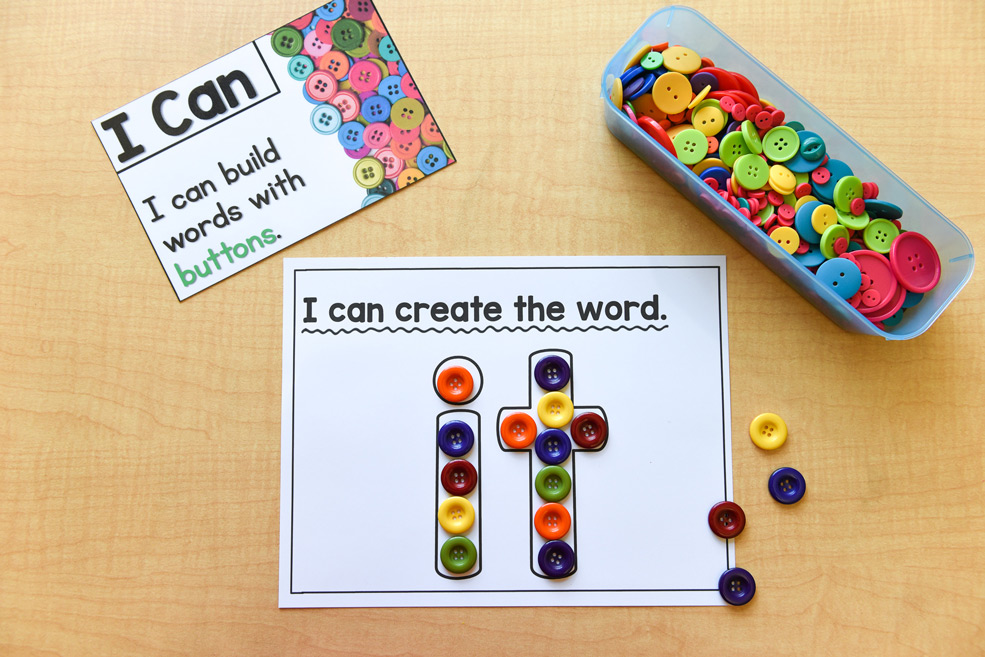 Learning materials: Build words with buttons