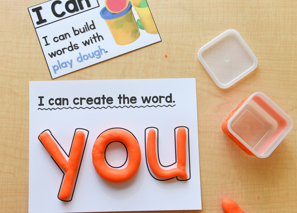 Learning materials: Build words with play dough