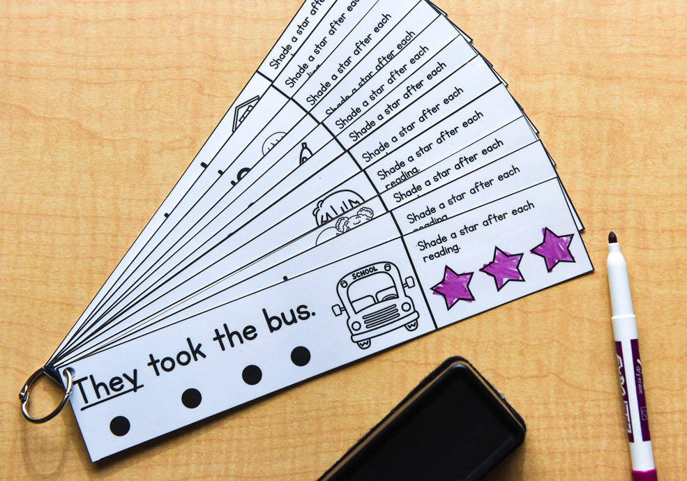 Learning materials: Sight word strips