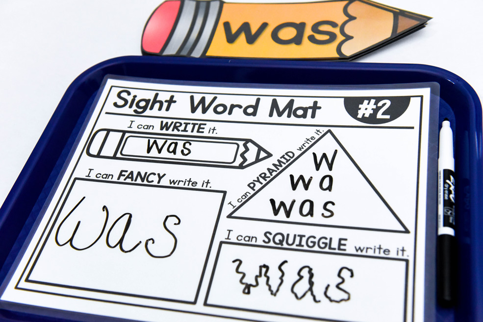 Sight word mats